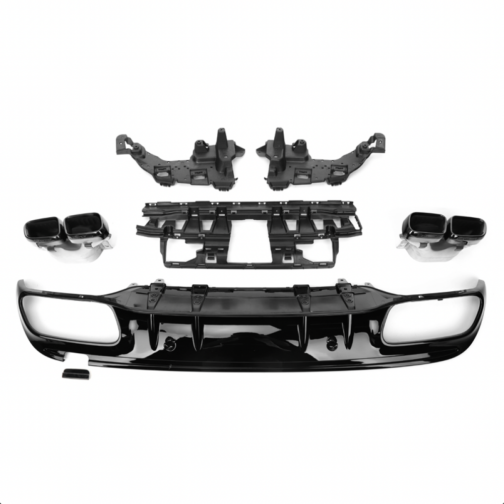 2015-2023 Mercedes-Benz C-Class C63 Style Gloss Black Rear Diffuser | W205